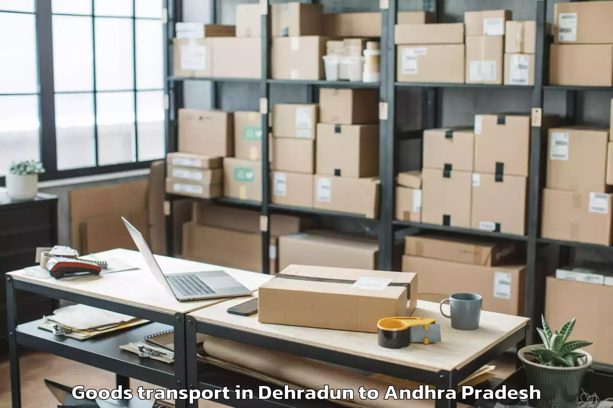 Affordable Dehradun to Vajrapukotturu Goods Transport